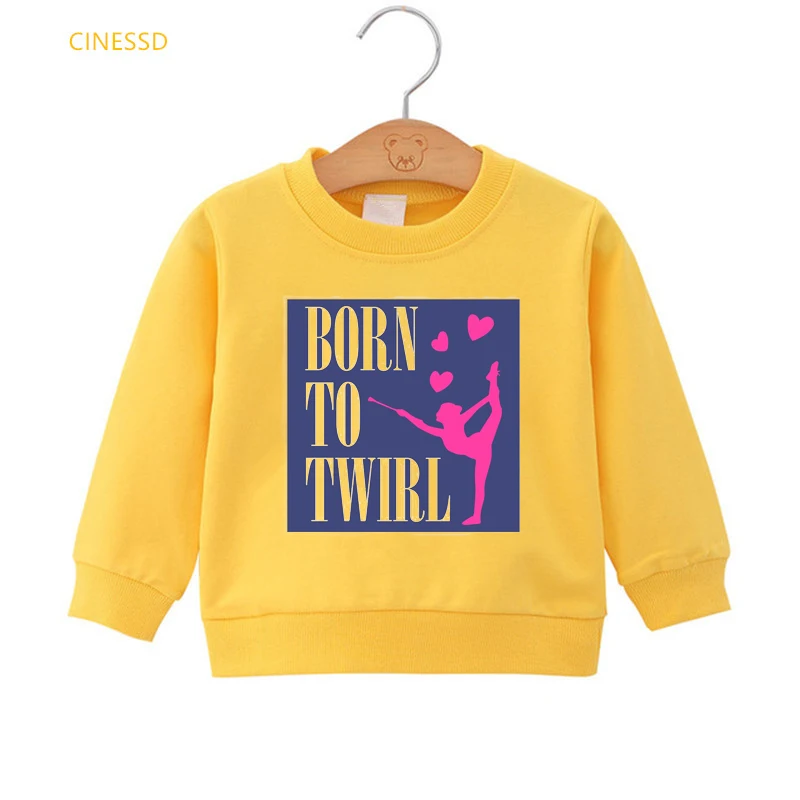 I Love Baton Twirling Kids Sweatshirt Thick Children's Hoodies Girl Gymnastics Print Hoodie Sporting Clothing Jumper Pullover