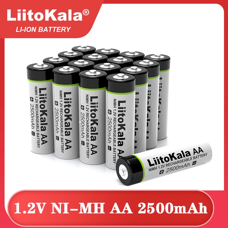 Liitokala 1.2V AA 2500mAh Ni-MH akumulator aa na pistolet termiczny zdalnie sterowana mysz baterie zabawkowe