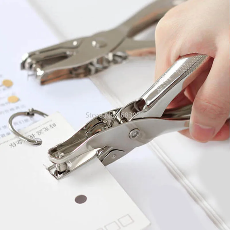 1Pcs Metal Hand-held Punch Diameter 3mm Business card Tag paper punch Pliers punch