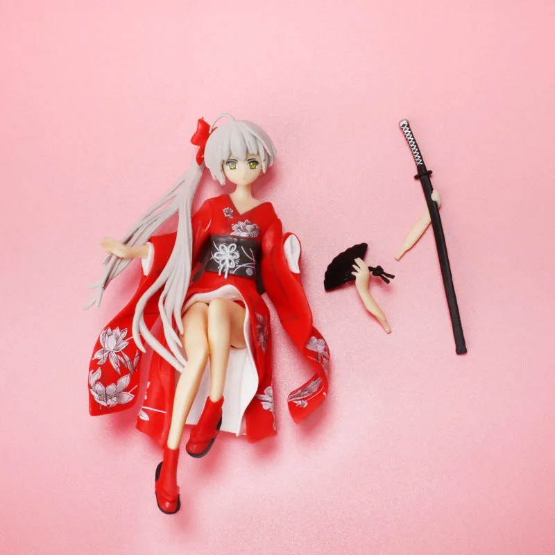 Car Decoration Anime Kimono Kasugano Sora Sword Action Figures Model Auto Dashboard Ornaments Interior Accessories Toys Gifts