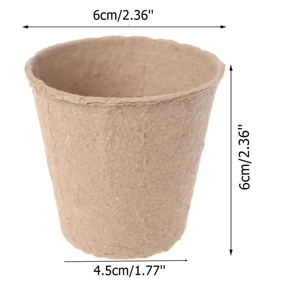 20 Pcs 6cm Garden Round Peat Pots Plant Starters Cups Nursery Herb Tray Planting Tools Environmental Biodegradable New 2024