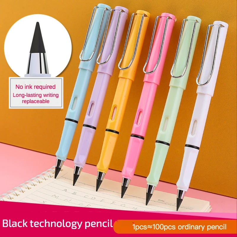 6 pcs New Technology Unlimited Writing Eternal Pencil No Ink Pen Pencils for Writing Art Sketch Painting Tool Kids Novelty Gifts