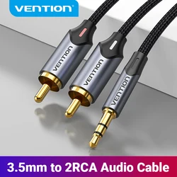 Vention kabel Audio RCA 3.5mm do 2RCA Y Splitter Jack 3.5 Aux kabel RCA do telewizora Laptop telefon wzmacniacze głośnik AUX kabel RCA