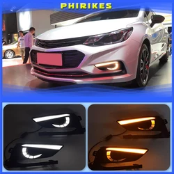 2Pcs DRL For Chevrolet Cruze 2016 2017 2018 Daytime Running Lights fog lamp cover headlight 12V Daylight signal for Chevy