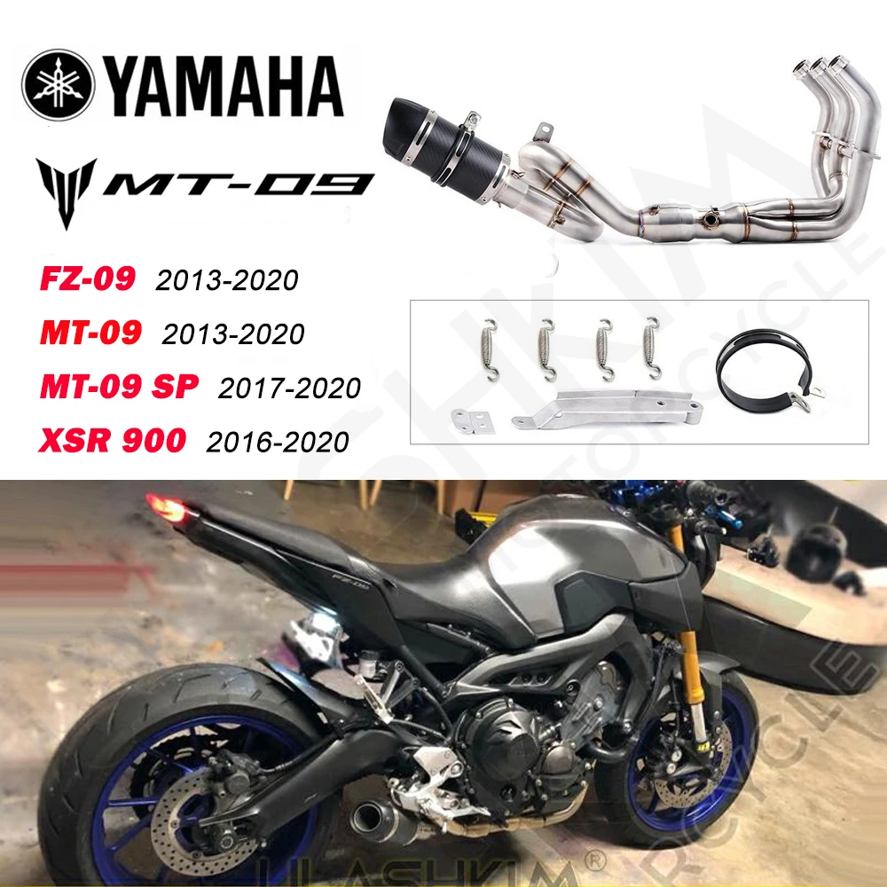 Motorcycle Exhaust Muffler Middle Pipe Full System For Yamaha MT-09 FZ-09 2013 To 2020 MT09 SP 2017 To 2020 XSR 900 2016 to 2020