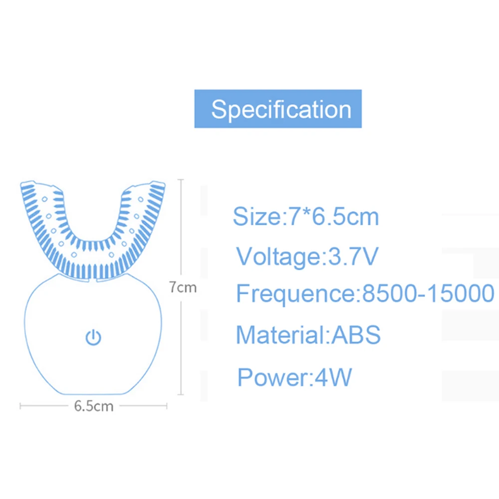 360 درجة التلقائي فرشاة أسنان كهربائية بالموجات الصوتية U نوع 4 طرق فرشاة أسنان USB شحن الأسنان تبييض الضوء الأزرق