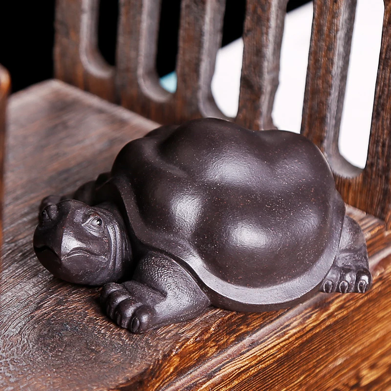 |tea by hand pet can keep black mud turtle character zhu tea table decoration on the tea table of furnishing articles