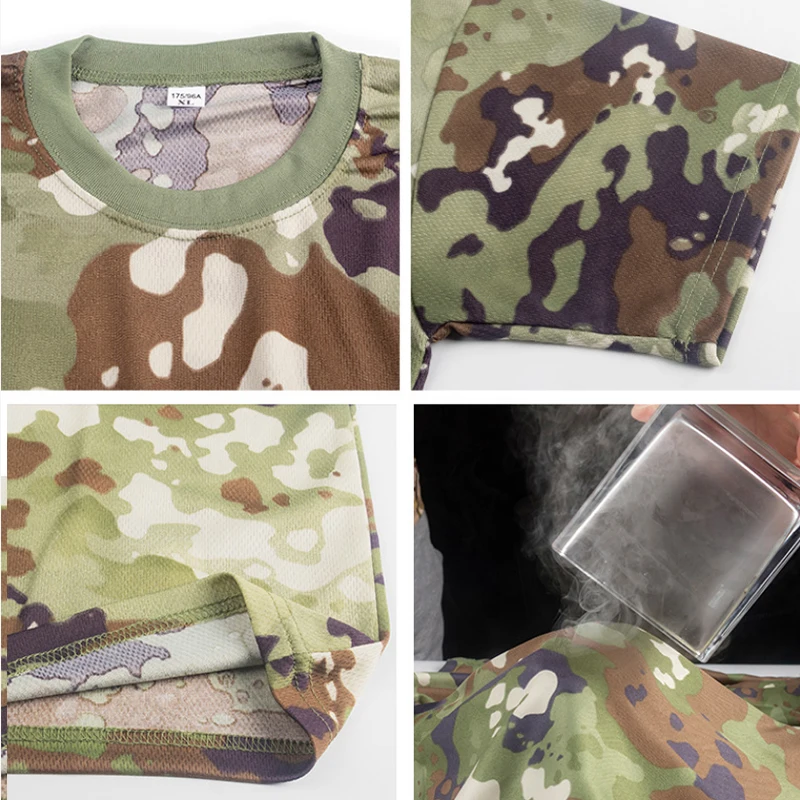 Camicie da caccia mimetiche da uomo camicia da pesca tattica magliette militari dell\'esercito Camo escursionismo camicie da campeggio vestiti