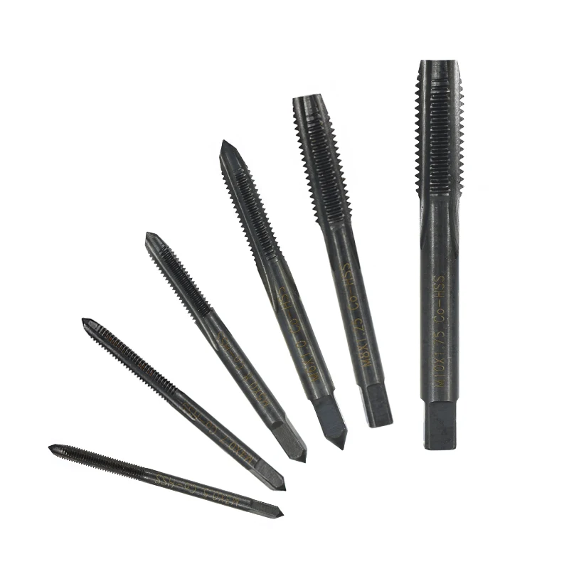 XCAN Thread Tap Set 6pcs M3 M4 M5 M6 M8 M10 Nitride Coated Spiral/Straight Metric Screw Thread Tap Threading Tools Tap Drill Bit