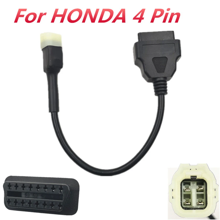 4 Pin OBD2 Diagnostic Code Reader Cable For Honda Motorcycle ATV Motorbike
