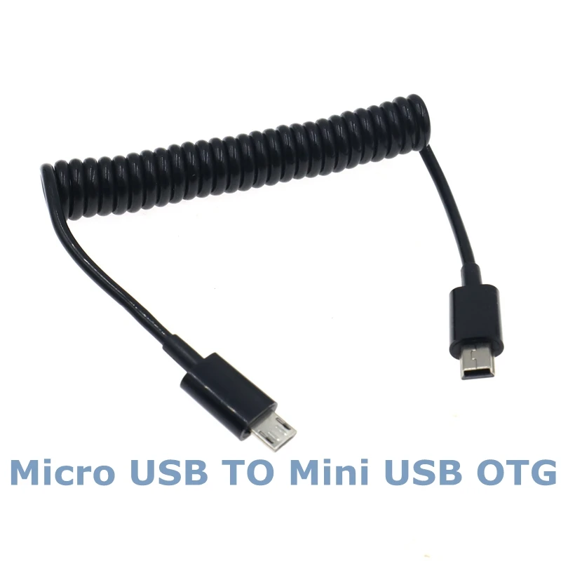 Tipo retrátil c da mola do carro para micro mini cabo otg usb apropriado para samsung xiaomi huawei cabo de carregamento cabo de dados led