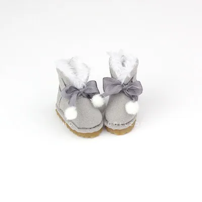 Blythes doll shoe size fashion Joker ball snow boots with bowknot new ankle boots in various colors including ash and red