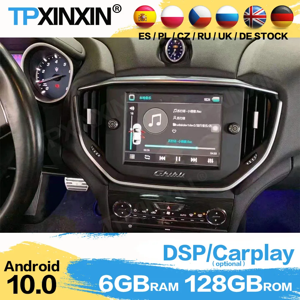

Автомобильный радиоприемник 128G 2 Din, стереоприемник Android 10 для головного блока Maserati ghiсот 2010 2011 2012 2013 2014 2015 2016 2017 2018 2019