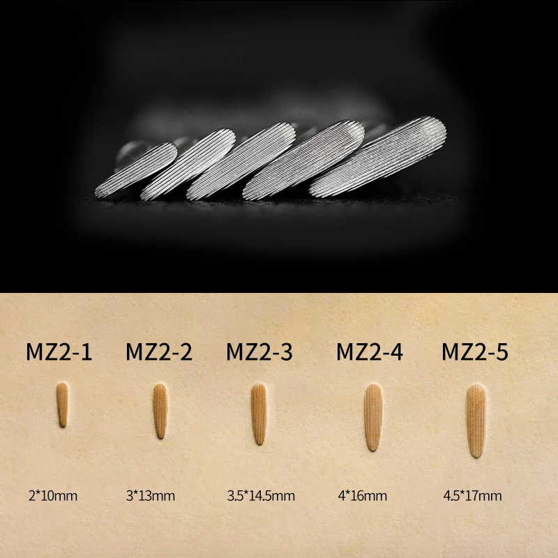 SOZO MZ2 skóra pracy tłoczenia narzędzie Thumbprint pionowe w Sheridan siodło dokonywanie rzeźba znaczki 304 ze stali nierdzewnej