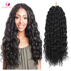 Loose Deep Wave Crochet Faux Locs Hair Synthetic Natural Ombre Passion Twist Curly Hair Pre stretched Braiding Hair Extensions