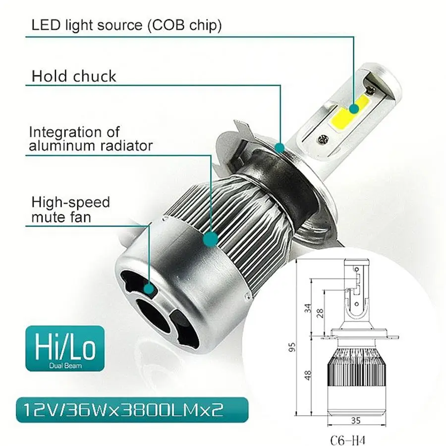 Muxall H15 H4 H7 H11 H1 H3 LED Bulb 80W 8000LM/set Car Headlight  High Beam Lamp Canbus Error Free For Golf MLK 12V Fog Light