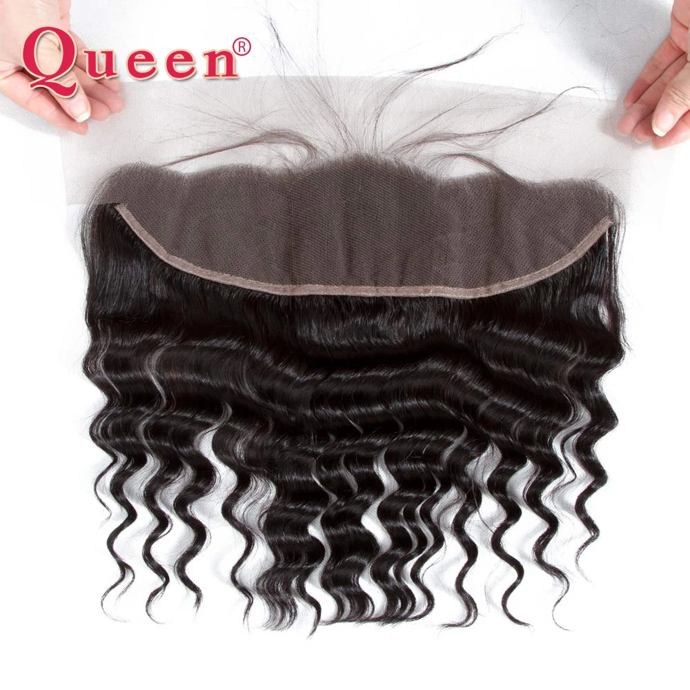 

Brazilian Loose Deep Wave 13*4 Lace Frontal Closure 100% Remy Human Hair Frontal Bleached Knots Can Buy With Bundles Queen Hair