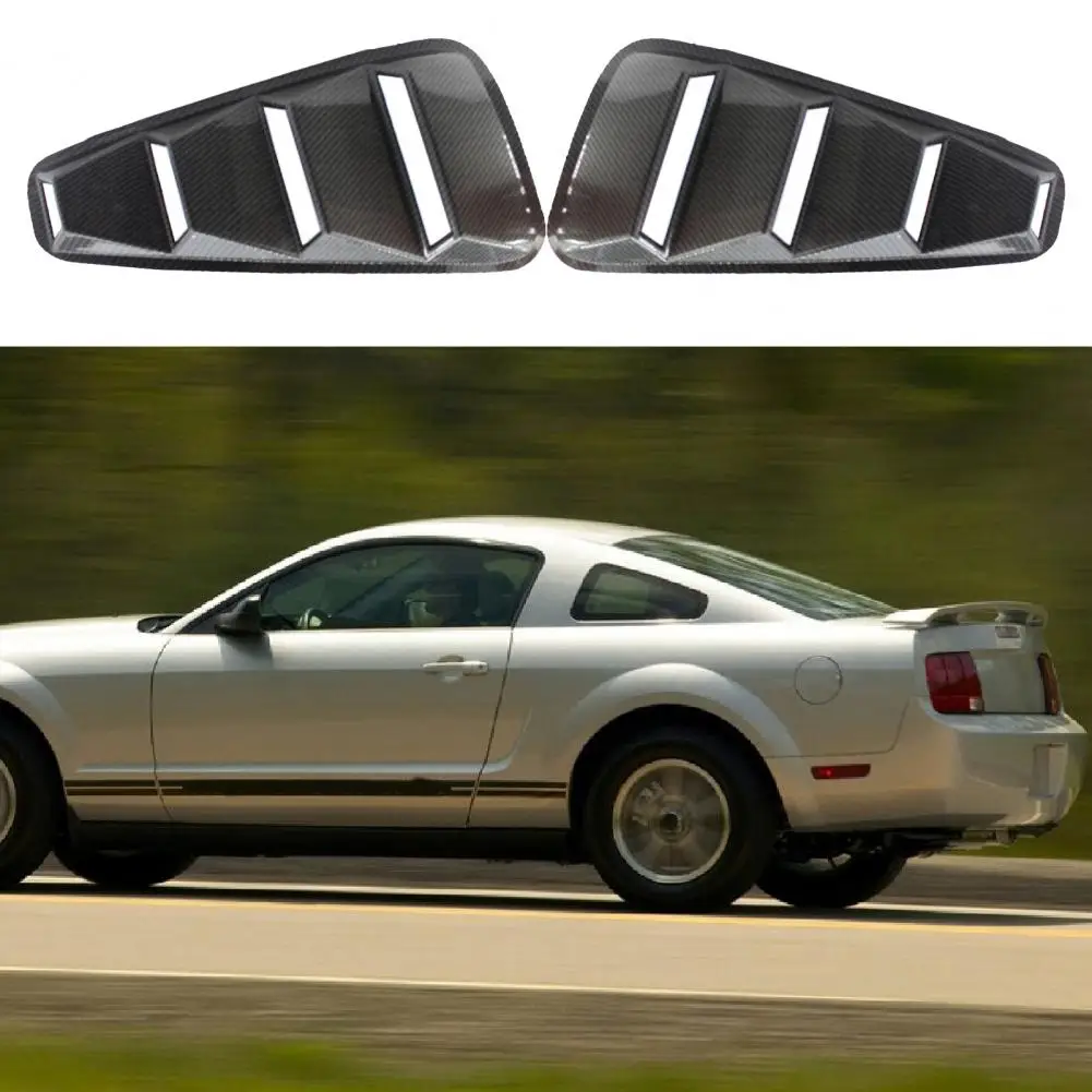 2Pcs Carbon Grain Side Window Louvers Wear resistant Window Scoops Covers Vent for Fords 05 09