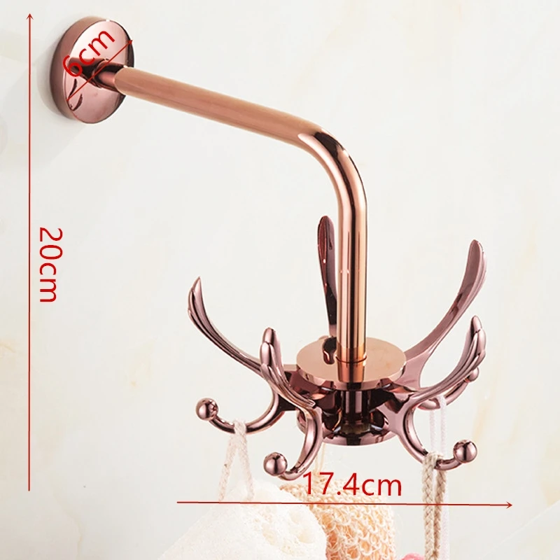 1pc European-style Creative Bedroom Hook Hanger Wall Hanging Non-floor Coat Rack Coat Hook Rotatable