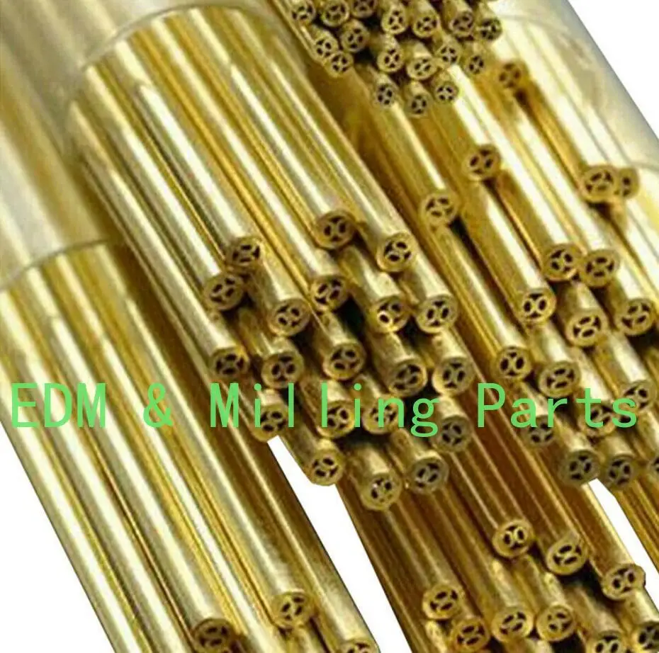 Tubo de eletrodo de bronze com várias orifícios, 40 peças, cnc 2.2*400mm, compatível com máquina de perfuração edm, peças para máquina de perfuração, peça de fresa