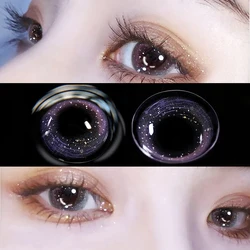 Contact Lenses For Eyes yearly one Pair Myopia Colored Lenses Soft Eye Contacts With Degree Color Blue Purple Cosmetic Lens