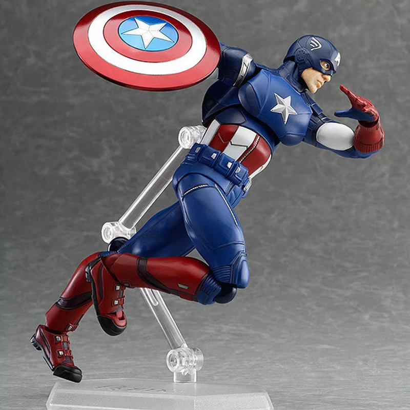 Avengers Captain America Action Figure 16cm Captain America Hold Shield Model Ornaments for Friend Superhero Doll Gift