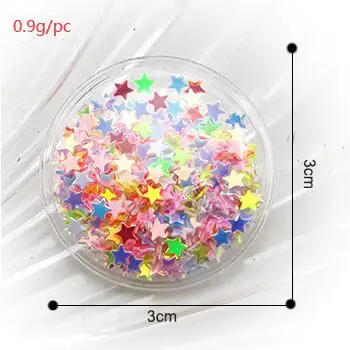 100pcs/lot Fantasy Transparent PVC Round patch applique with Stars Sequin For Clothes Cake Clip Headwear Accessories