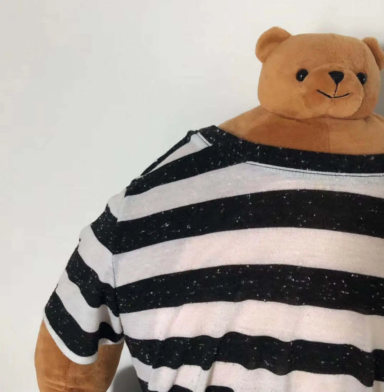 Ins-인기 판매 작은 머리 테디 베어 베개, 팬더/곰/나무 늘보 근육 몸 남자 친구 포옹 베개 쿠션 생일 선물