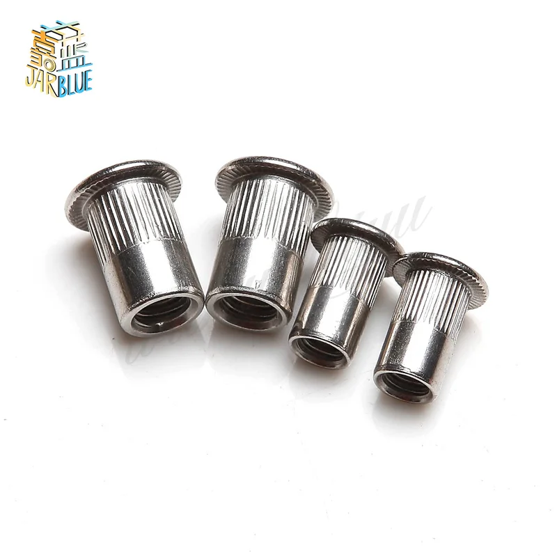 10/20/50/100 sztuk M3 M4 M5 M6 M8 M10 ze stopu aluminium ze stopu aluminium Rivnut z łbem płaskim nit gwintowany wkładka nakrętka nakrętka nitu