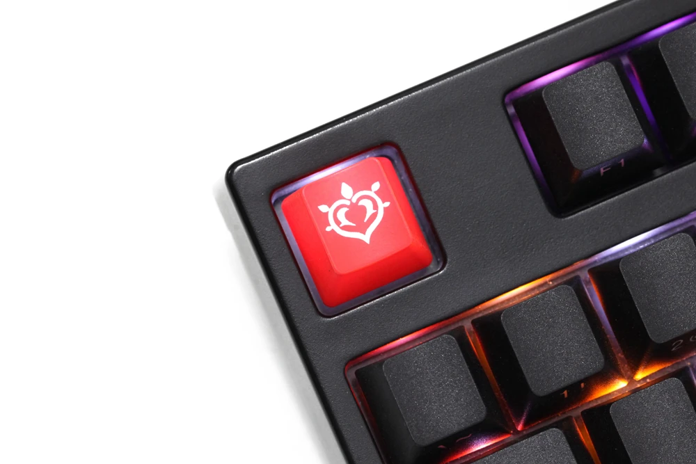 Novelty Shine Through Keycap ABS Etched black red r1 ESC Genshin Impact elements Pyro Geo Dendro Anemo Hydro Cryo Electro
