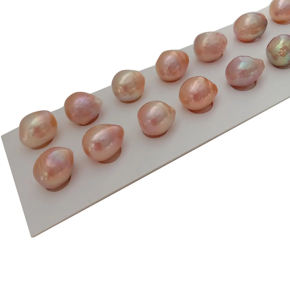 

free shipping,earring IN paired 2 pcs DIY pearl beads,pink KASUMI baroque pearl,100% nature freshwater pearl,HALF drilled hole