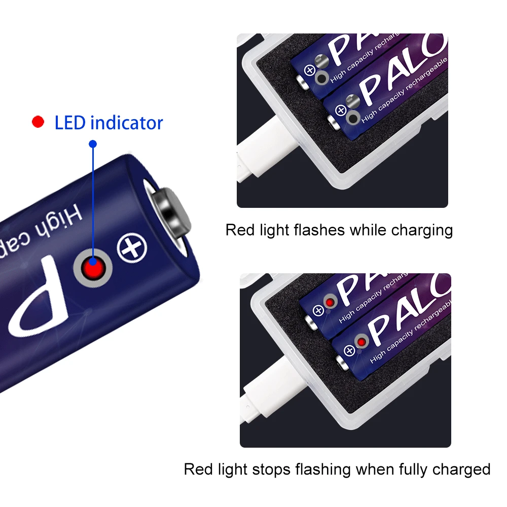 PALO AA + AAA rechargeable AA 1.5V 2800mWh/1.5V AAA 900mWh Li-ion battery flashlight toys watch 1.5v lithium aa battery