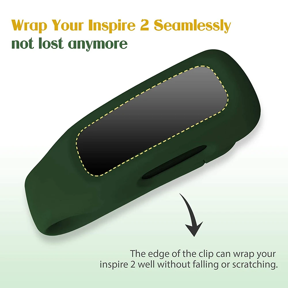 Clip Case Compatible with Fitbit Inspire 2 Fitness Tracker, Soft Silicone Replacement Accessory Clip for Fitbit Inspire 2