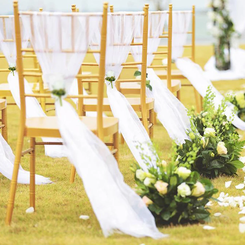 10M Organza Stoff Kristall glänzende Tüllrolle für Hochzeitsdekoration Romantische Organza Hochzeit Party DIY Stoffzubehör – Detail 6