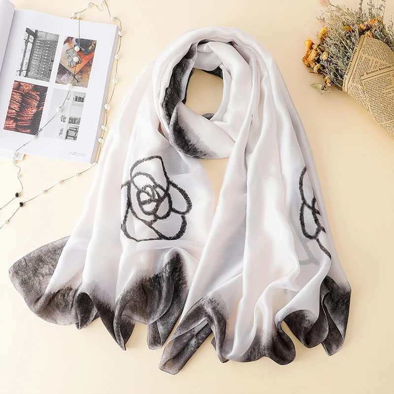 180*90cm Autumn Winter Women Scarves Wrap female Lady Beach Muffler Silk Fashion Warp Shawl Chiffon Hijab Bandanna Foulard Pareo