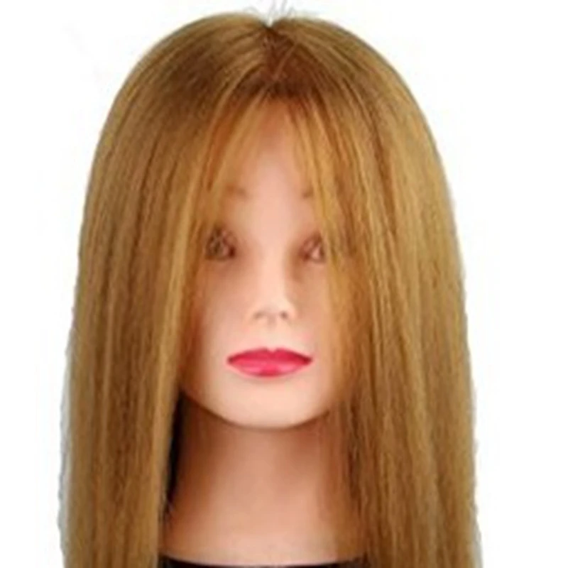 

CAMMITEVER Long Hair Training Head Model Manikin Cosmetology Mannequin Doll Synthetic Fiber Hair (Golden)