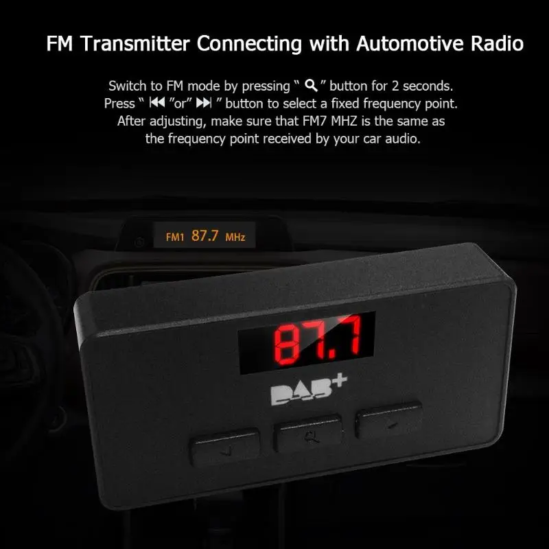 Car Radio Mini Digital DAB/DAB+ FM Tuner Receiver Stick LED Display Digital Audio Broadcasting 3.5mm AUX Interface For Autoradio