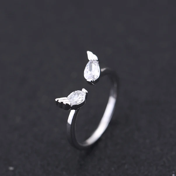 خاتم فضة نسائي ، سعر الجملة ، مجوهرات الزفاف ، هدية للبنات ، جودة عالية ، مجوهرات كلاسيكية ، ملاك محظوظ ، 925 #1