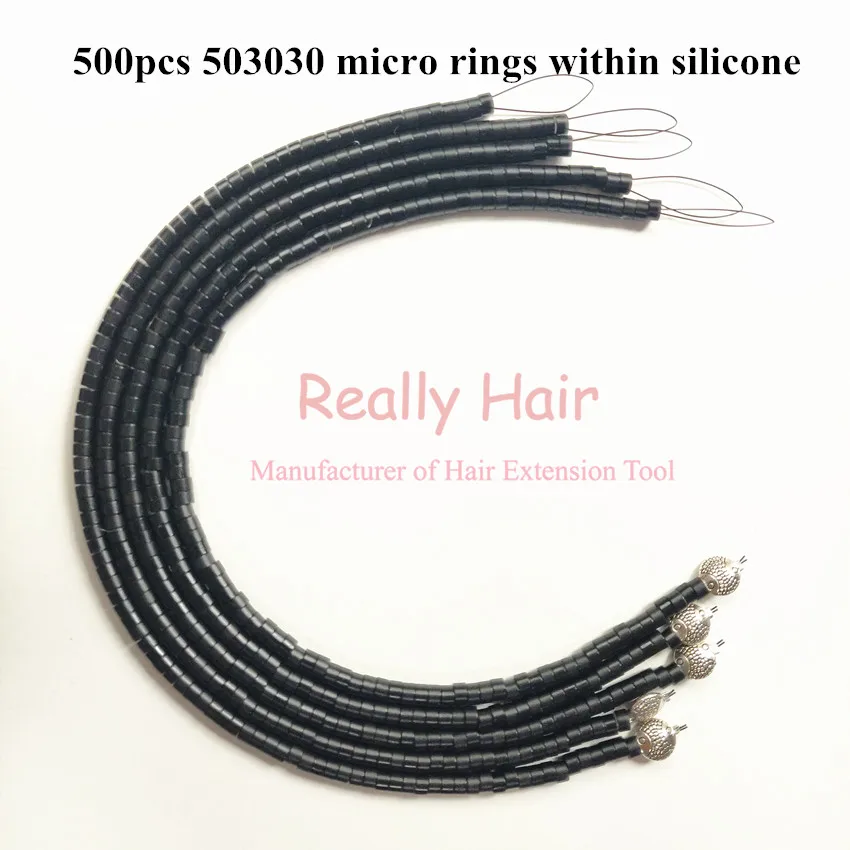 Convenient Micro Rings 503030 within silicone Hair extension(without hook needle) NanoRings hair extension tool kits
