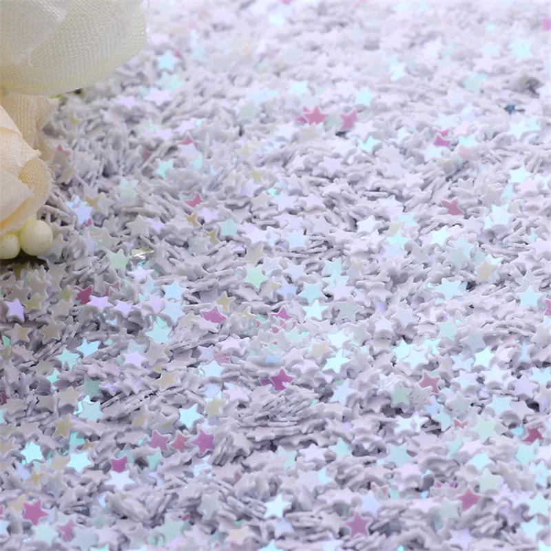 10g 3mm Sequins PVC Flat Five-pointed Star Loose Sequin Paillettes Sewing Craft DIY Scrapbooking Sewing Sequins Pink White