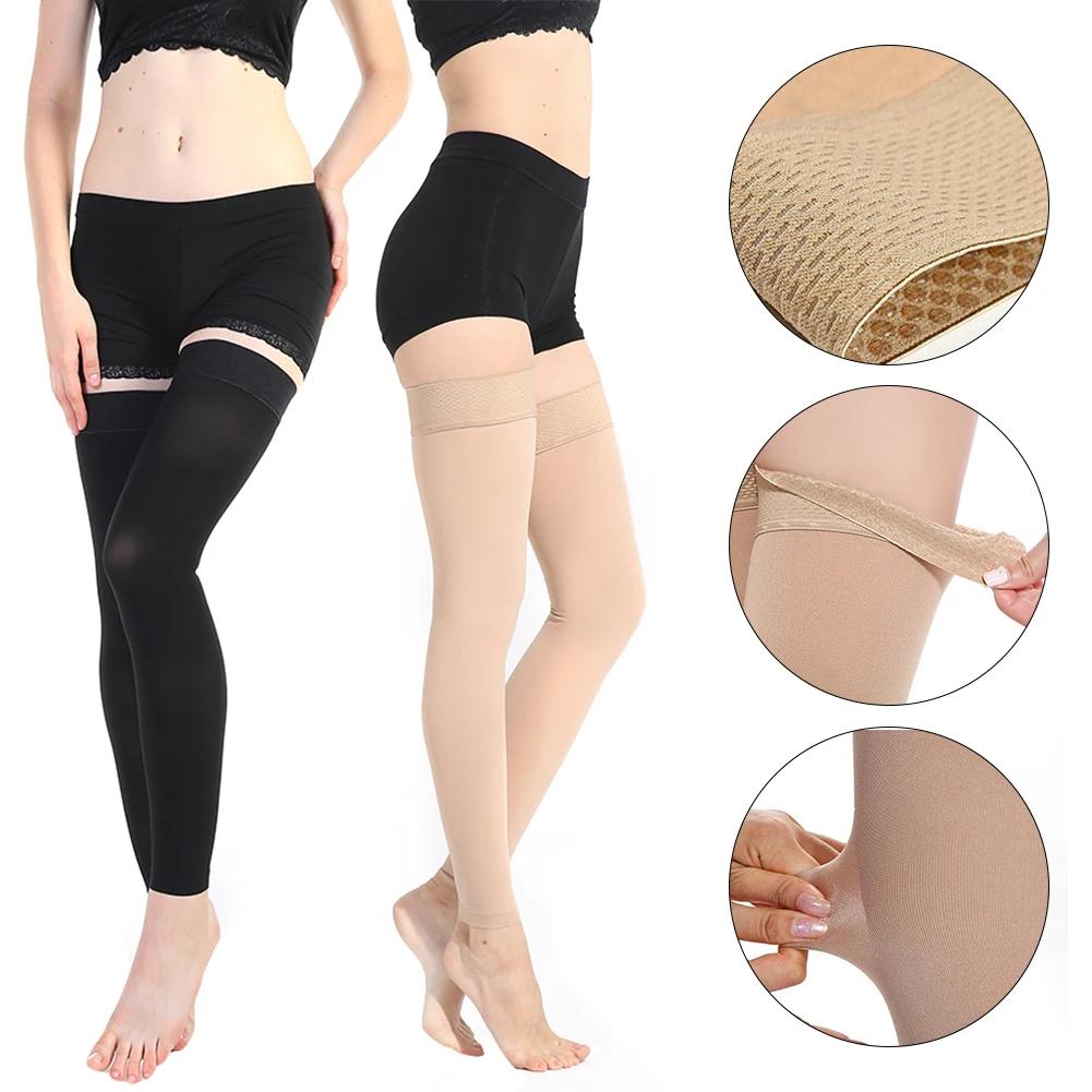 Unisex Knee-High Compression Stockings Opaque  Swelling Varicose Veins Edema Open Toe Stockings