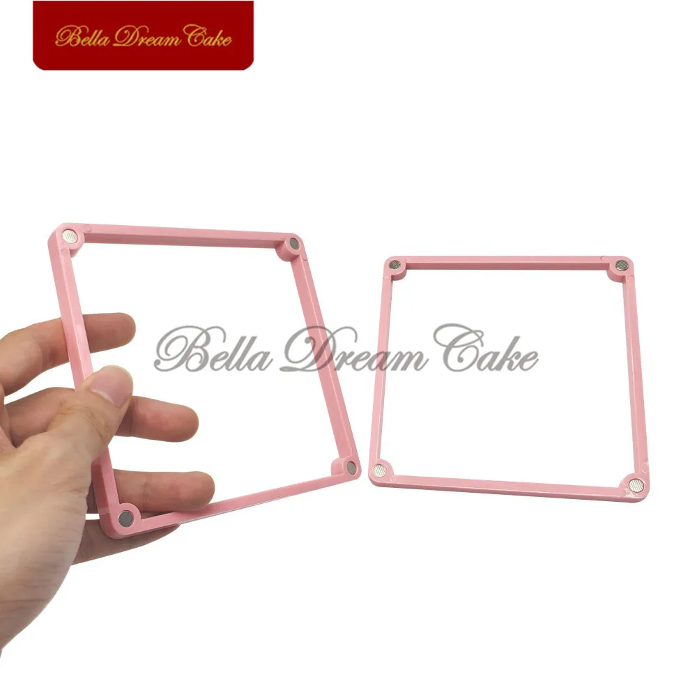 12*12cm Plastic Printing Die Fixed Frame Cake Stencil Fondant Cookies Spray Mold Cake Decoration Tools Baking Accessories