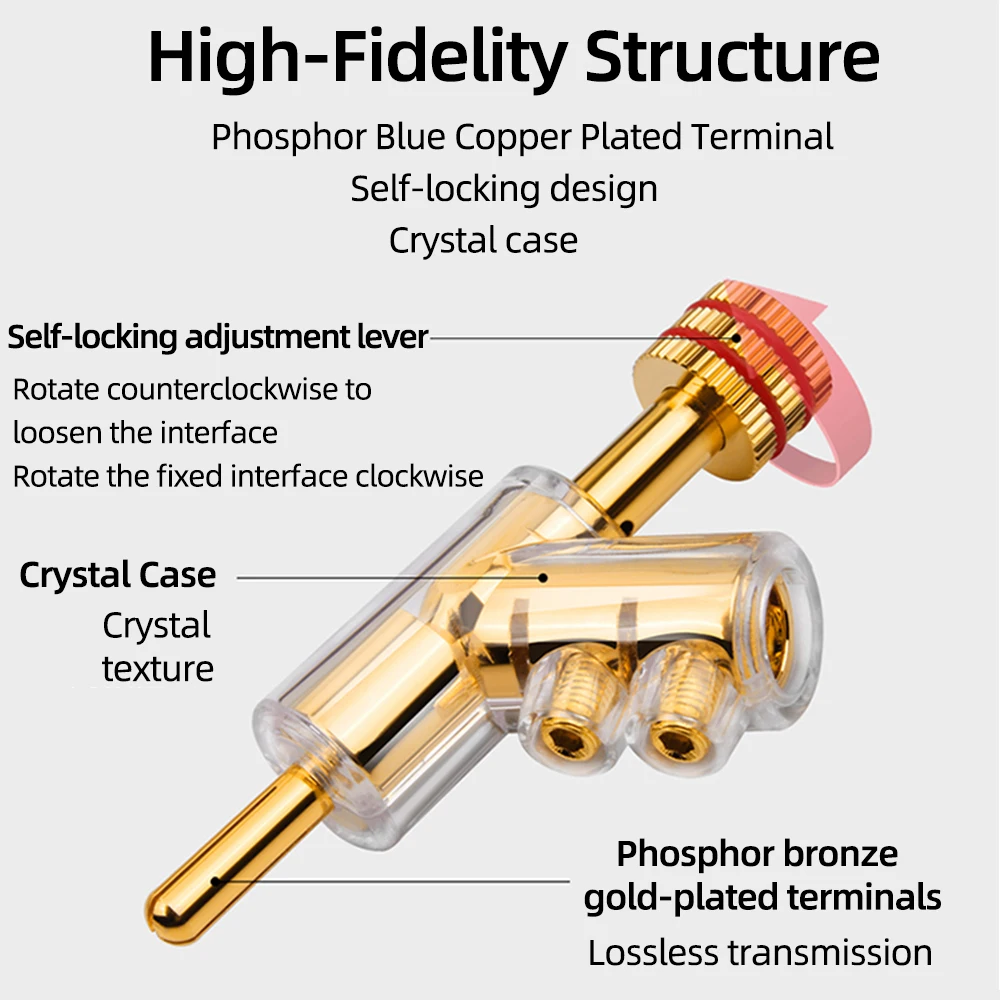 الصوت الموز التوصيل HIFI ذكر الموز التوصيل مطلية بالذهب قابل للقفل بندقية التوصيل المتكلم سلك الموز التوصيل الموز موصل