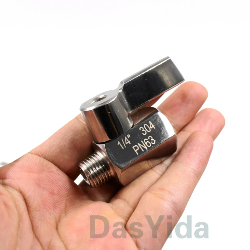 304 Stainless steel Mini Ball valve 1/8 1/4 3/8 1/2 3/4 / 1 NPT BSP Female male thread for water oil acid 2 way ball valve