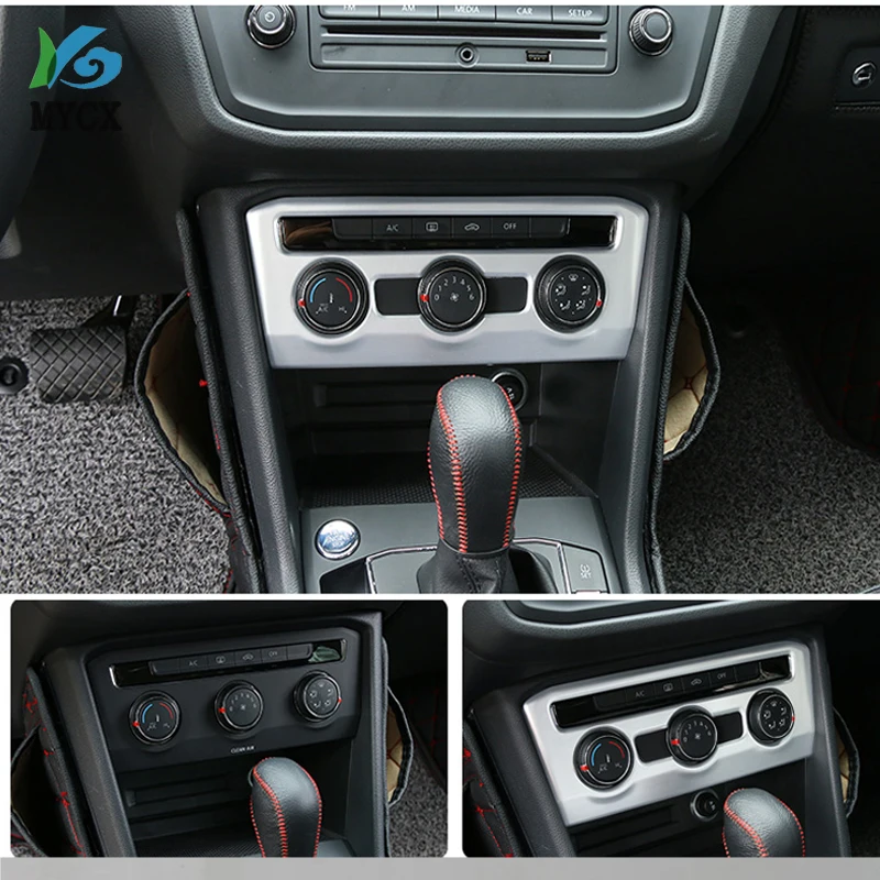 

Накладка на кнопку регулировки кондиционера из АБС-пластика для интерьера автомобиля Volkswagen Tiguan L 17-19, аксессуар для стайлинга авто