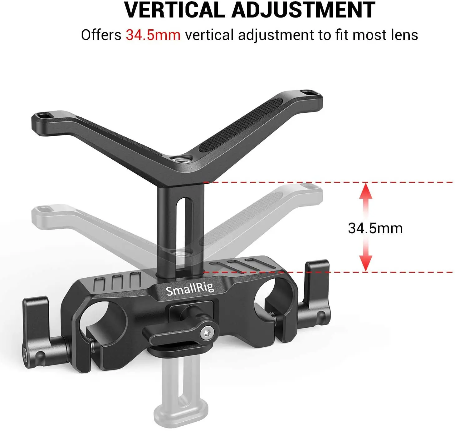 SmallRig 15mm LWS Universal Lens Support With 15mm Rod Clamp For Camera Lens Y-Shaped Bracket Lens Supporting Rig -2680