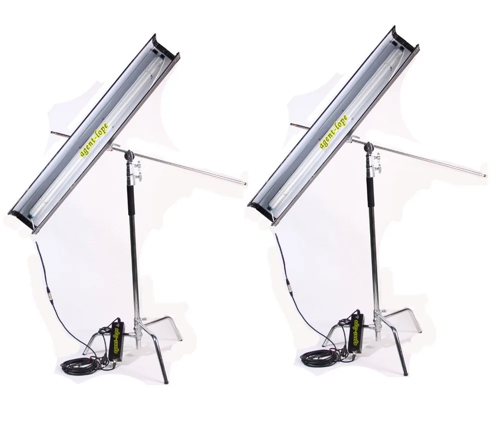 

2 kits x 75W 4ft 1bank Fluorescent Light with flicker-free E-ballast as Kinoflo