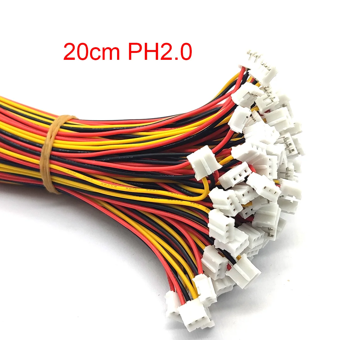 PH2.0 خط طرفي 2P 3P 4P 5P خط اتصال رأس مفرد معلب سلك الكتروني طول 200 مللي متر