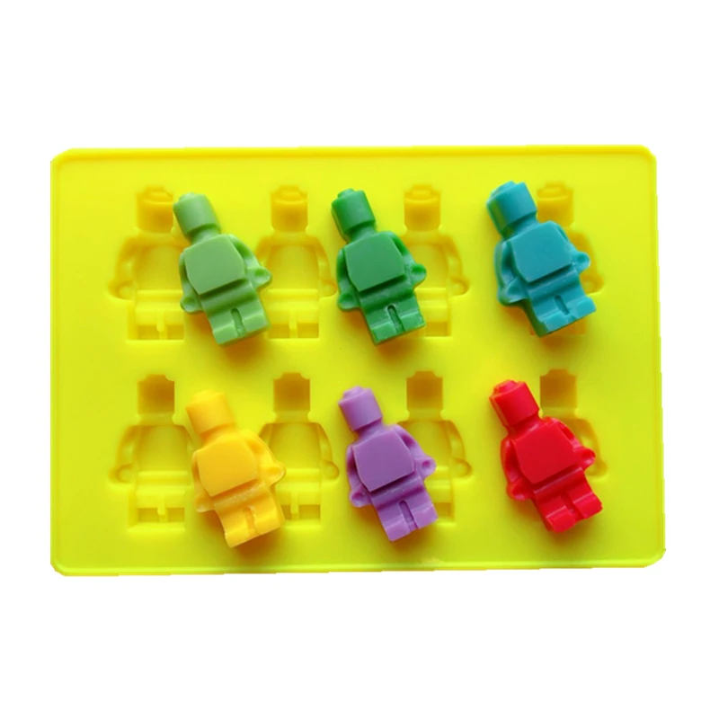 Building Blocks Robot Silicone Mold Fondant Candle  Epoxy Resin Ice Molds DIY Homemade Cake Decorate Kitchen Accessories