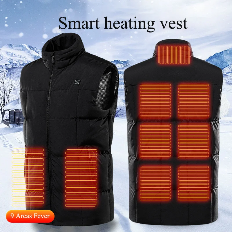 

Heating Men's Vest Plus Size Smart Sleeveless Jacket Heated 9 Zone Heated Vest Outdoor Hunting Super Warm Men/Women Jacket M-7XL